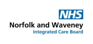 NHS Norfolk and Waveney Integrated Care Board (ICB) Logo.